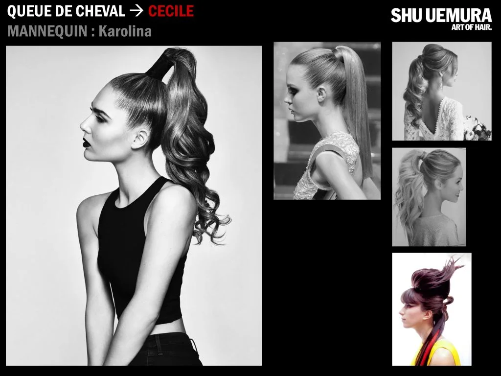 Thème avec queue de cheval et chignon pour la final du concours