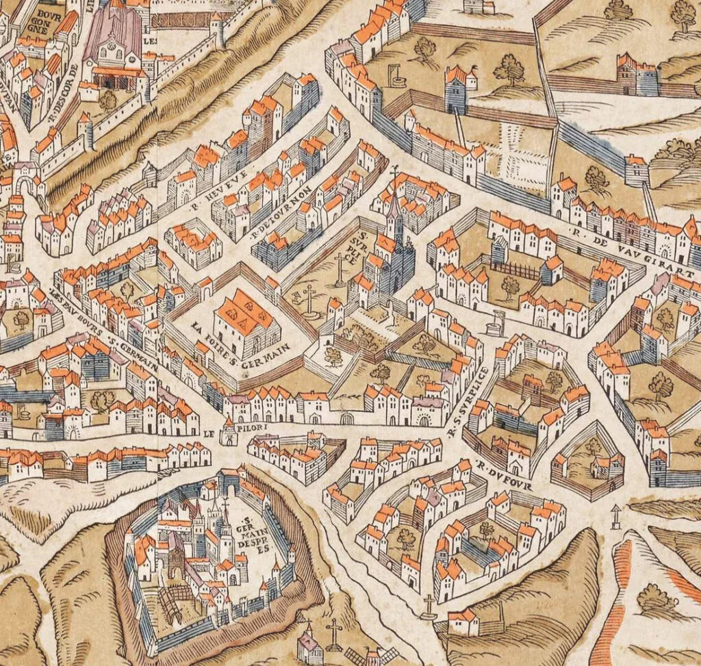 Coiffeur Paris 6 et carte de Truschet and Hoyau, Public domain, via Wikimedia Commons