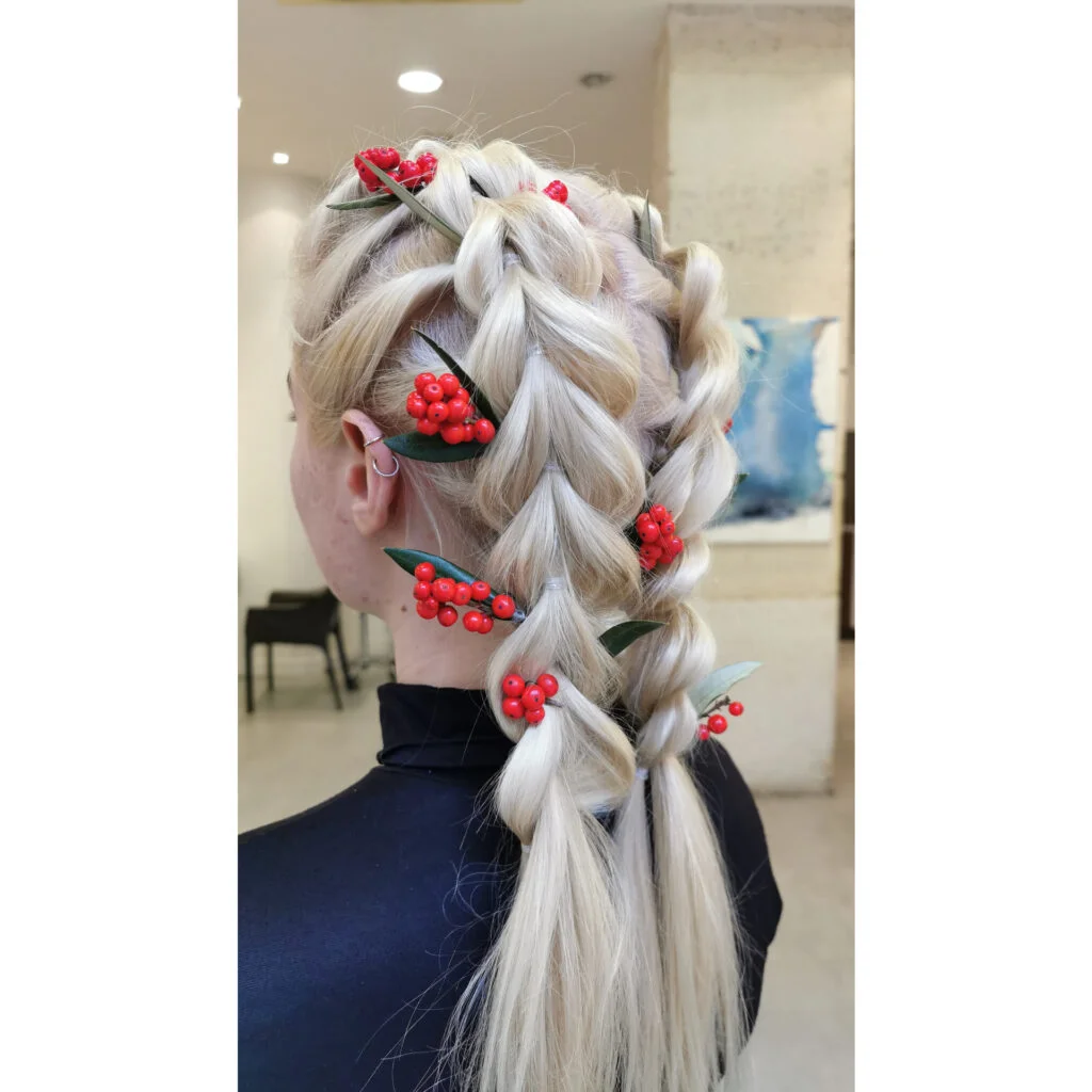 coiffure mariage tresse avec fleurs