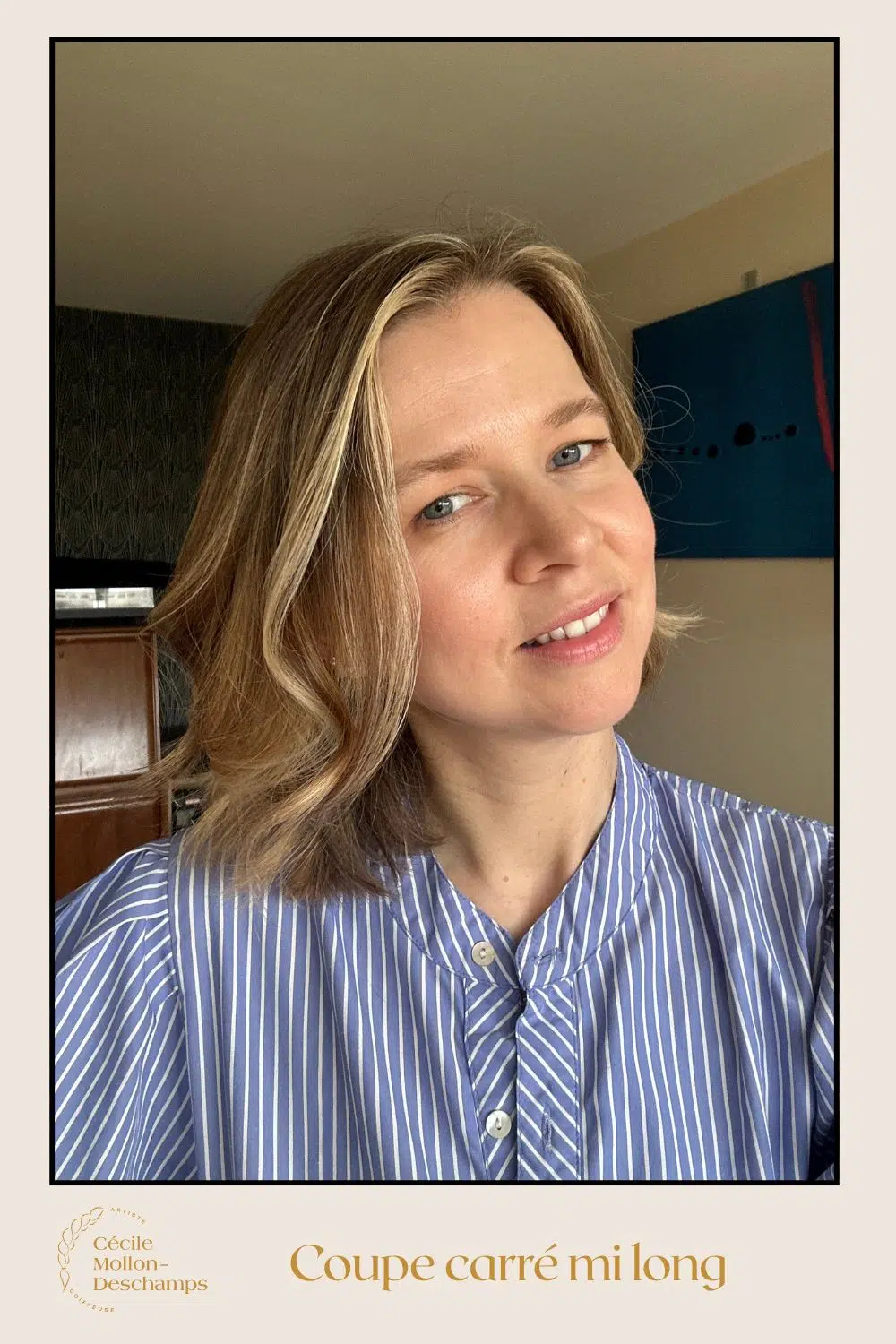 Coupe carré sur cheveux clairs